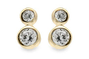 Casablanca 10k Yellow Gold CZ Stud Earrings