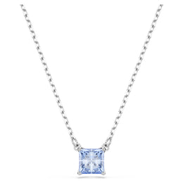 Swarovski Matrix Blue Princess Cut Necklace