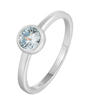 Casablanca Sterling Silver Bezel-Set CZ Birthstone Ring