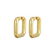 Casablanca Yellow Gold Plated Square Hoop Earrings