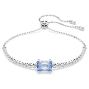 Swarovski Matrix Silver Tone Rhodium Plated Women's Crystal Blue Bracelet