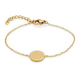 Steelx Stainless Steel Yellow Gold Tone Disc Bracelet