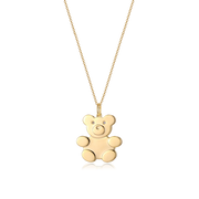 Yellow Gold Plated Teddy Bear Family Necklace SN034G
