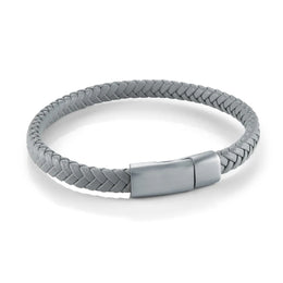 Italgem Junior Stainless Steel Matte Clasp 6MM Grey Leather 7