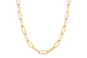 Yellow Gold Plated Paperclip Chain Necklace