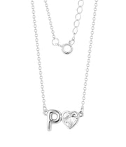 Casablanca Initial Heart Sterling Silver Necklace