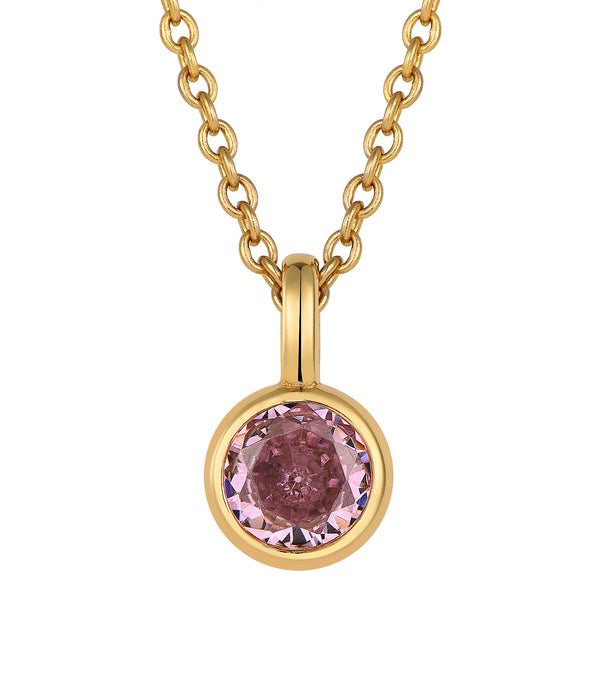Casablanca Sterling Silver Bezel-Set CZ Birthstone Pendant Necklace