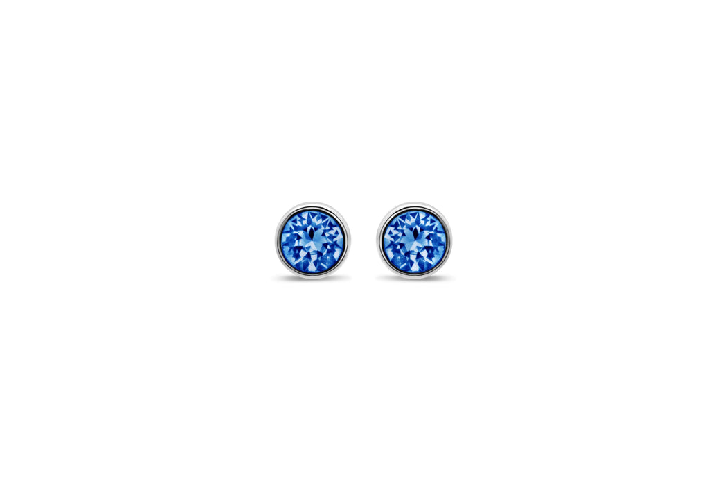 Casablanca Silver & Sapphire Crystal Stud Earrings