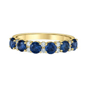 10KT Yellow Gold Lab Grown Sapphire And Diamond Fashion Ring