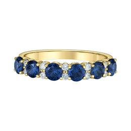 10KT Yellow Gold Lab Grown Sapphire And Diamond Fashion Ring
