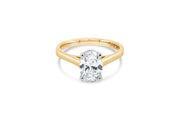 2.02CT Lab Grown Yellow Gold Oval Solitaire Engagement Ring