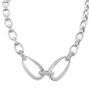Casablanca Sterling Silver CZ Linked Necklace
