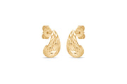 Yellow Gold Diamond Cut Earrings