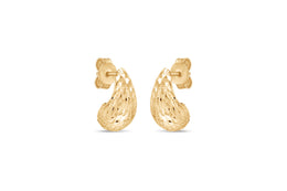 Yellow Gold Diamond Cut Earrings