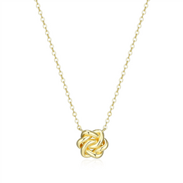 Elle Sterling Silver Yellow Gold Plated Eternal Knot Necklace