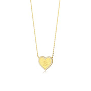 18k Yellow Gold Plated Silver Heart Initial Necklace AW24N003G