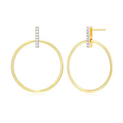 Monte Luna Gold Plated Drop Hoop Earrings