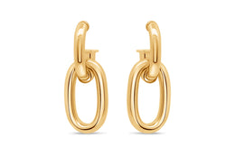 Casablanca Gold Plated Oval Linked Earrings