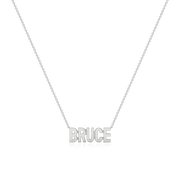 Rhodium Plated Silver Signature Name Necklace AW24N002RD
