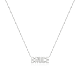 Rhodium Plated Silver Signature Name Necklace AW24N002RD