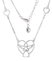 Casablanca Sterling Silver Angel Heart Necklace