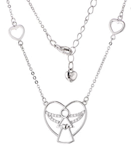 Casablanca Sterling Silver Angel Heart Necklace