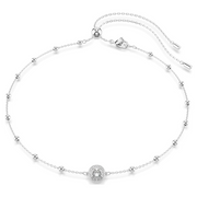 Swarovski Una Double Sided Silver Tone Rhodium Plated Adjustable Necklace