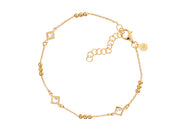 Casablanca Gold Plated CZ Beaded Sterling Silver Bracelet