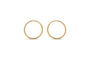 10KT Yellow Gold 15MM Sleeper Hoop Earrings