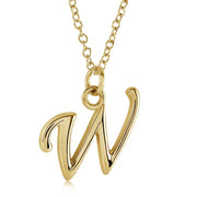 Italgem Stainless Steel Cursive Letter Necklace (Choose Your Initial)