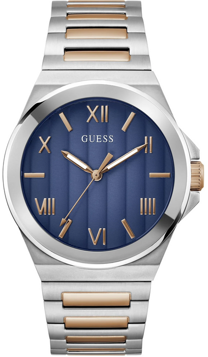 Guess Men's Two-Tone Watch: Blue Dial
