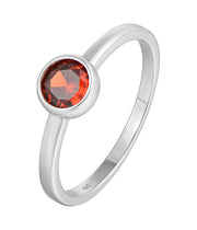 Casablanca Sterling Silver Bezel-Set CZ Birthstone Ring