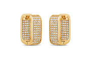 Casablanca Yellow Gold-Tone Sterling Silver Square CZ Hoop Earrings