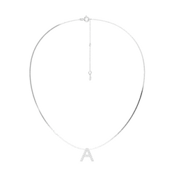 Sterling Silver Rhodium Plated Initial Necklace AW24N006R