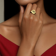 Oval Monogram Ring SR003H