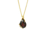 Casablanca 10k Yellow Gold Garnet Necklace