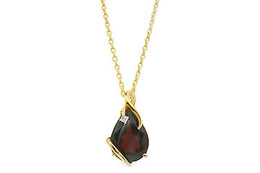 Casablanca 10k Yellow Gold Garnet Necklace