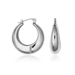 Steelx Stainless Steel Puffy Hoop Earrings