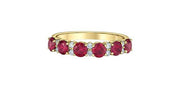 10KT Yellow Gold Lab Grown Ruby And Diamond Fashion Ring