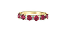 10KT Yellow Gold Lab Grown Ruby And Diamond Fashion Ring
