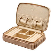 WOLF Bella Zip Jewellery Case: Tan