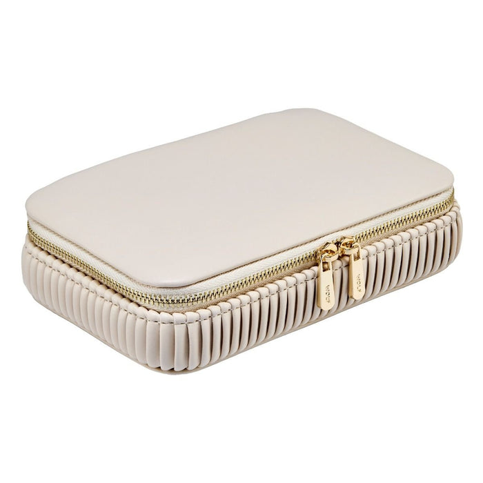 WOLF Bella Zip Jewellery Case: Bone