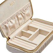 WOLF Bella Zip Jewellery Case: Bone