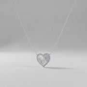 Rhodium Plated Silver Heart Initial Necklace AW24N008B