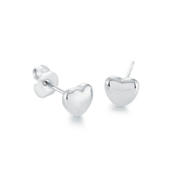 Italgem Veloria Mini Stainless Steel Puff Heart Kid's Stud Earrings