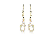 Casablanca 10k Yellow Gold Twisted CZ Drop Earrings