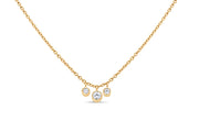 Casablanca Gold Plated CZ Three Stone Necklace