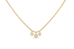 Casablanca Gold Plated CZ Three Stone Necklace