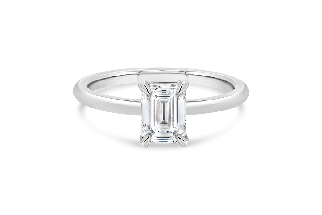 1.07CT T.D.W Lab Grown Emerald Cut Engagement Ring