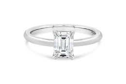 1.06CT T.D.W Lab Grown Emerald Cut White Gold Engagement Ring